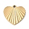 Ion Plating(IP) 304 Stainless Steel Pendants, Heart Charm, Golden, 17x18x2mm, Hole: 1.6mm