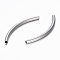 Tarnish Resistant 304 Stainless Steel Tube Beads, Curved, Stainless Steel Color, 50x3mm, Hole: 2mm