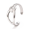 Non-Tarnish 304 Stainless Steel Interlock Knot Shape Open Cuff Ring for Women, Stainless Steel Color, US Size 7 3/4(17.9mm)