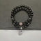 Natural Rose Quartz Heart Charm Bracelets, Natural Lava Rock Beads Stretch Bracelet Set Jewelry for Women