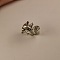 Frog Alloy with Rhinestone Cuff Rings, Adjustable Open Rings, Antique Silver, Inner Diameter: Adjustable