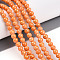 Natural Mashan Jade Beads Strands, Round, Dyed, Dark Orange, 4~5mm, Hole: 0.7mm, about 92~95pcs/strand, 15.35~15.75 inch(39~40cm)