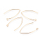304 Stainless Steel Earring Hooks, with Horizontal Loop, Real 18K Gold Plated, 40.5x24.5x0.8mm, Hole: 2.3mm, 20 Gauge, Pin: 0.8mm