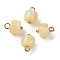 Acrylic Pendants, with Brass Loops, Column, Light Khaki, 12.5x8.5mm, Hole: 2.5mm