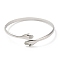 Non-Tarnish 304 Stainless Steel Double Hands Hug Open Cuff Bangle, Jewelry for Women, Stainless Steel Color, Inner Diameter: 2 inch(5.2cm)