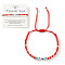 Lampwork & Glass Beads Braided Bead Bracelets, Adjustable Nylon Braided Bracelets for Women, with Greeting Card, Evil Eye, Inner Diameter: 11 inch(28cm)
