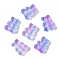 Transparent Spray Paint Glass Beads, Bear, Purple, 10x8x4mm, Hole: 1mm