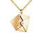 304 Stainless Steel Envelope Pendant Necklaces, with Cable Chains, Golden, 17.72 inch(45cm)