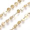 Ion Plating(IP) 304 Stainless Steel Link Chains, Flat Sequin Chains, Soldered, with Spool, Flat Round, Golden, 5x0.5mm, about 32.8 Feet(10m)/roll
