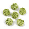 Synthetic Coral Dyed Carved Beads, Flower, Green, 22x20x12.5mm, Hole: 1.2mm