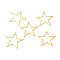 201 Stainless Steel Linking Rings, Star, Golden, 20x21x1mm