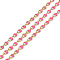 Ion Plating(IP) 304 Stainless Steel Dapped Chains, with Enamel with Spool, Soldered, Hot Pink, 8.5x4x1.5mm