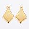 304 Stainless Steel Charms,  Rhombus, Real 24K Gold Plated, 13.5x8.5x1mm, Hole: 1mm