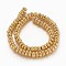 Electroplated Natural Lava Rock Beads Strands, Long-Lasting Plated, Rondelle, Golden Plated, 8.5~9x4.5~5mm, Hole: 1.2mm, about 81pcs/strand, 16.41 inch(41.7cm)