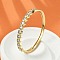 Brass Micro Pave Clear Cubic Zirconia Hinged Bangles for Women, Heart, Cadmium Free & Lead Free, Rack Plating, Long-Lasting Plated, Real 18K Gold Plated, 1/4 inch(0.65cm), Inner Diameter: 2-1/8x2-3/8 inch(5.5x5.9cm)