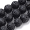 Natural Lava Rock Beads Strands, Dyed, Round, 10mm, Hole: 1mm, about 37~40pcs/strand, 14.9~15.1 inch(38~38.5cm)