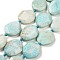 Natural Amazonite Beads Strands, Oval, Faceted, 29~31x22~24x7~8mm, Hole: 2mm, about 11~12pcs/strand, 15.7 inch(40cm)