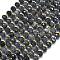 Natural Iolite Beads Strands, with Seed Beads, Faceted, Lantern, 8~8.5x6.5~7mm, Hole: 0.6mm, about 44pcs/strand, 15.16 inch(38.5cm)