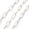 Oxidation Aluminum Cable Chains, Unwelded, with Spool, Silver, 19.5x11x2.5mm, about 32.81 Feet(10m)/Roll
