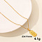 Stainless Steel Rectangle Pendant Necklaces, PVD Vacuum Plating, Real 18K Gold Plated, 15.75 inch(40cm)