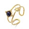 304 Stainless Steel with Natural Lapis Lazuli Ring, US Size 6(16.5mm)