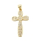 Brass Micro Micro Pave Clear Cubic Zirconia Pendants, Cadmium Free & Nickel Free & Lead Free, Cross, Real 18K Gold Plated, 31.5x17x2mm, Hole: 4.5x3.5mm