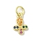 Brass Micro Pave Cubic Zirconia Charms, Cadmium Free & Nickel Free & Lead Free, Real 18K Gold Plated, Cross Charms, Colorful, 11.5x7x1.5mm, Hole: 3mm
