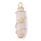 Natural Rose Quartz Copper Wire Wrapped Pointed Pendants, Faceted Bullet Charms with Golden Tone Brass Star Beads, 34.5~37x10.5x12mm, Hole: 2.7mm