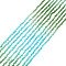 10 Strands Transparent Glass Bead Strands, Segmented Multi-color Beads, Triangle, Teal, 4.5x4x3.5mm, Hole: 1mm, about 134~137pcs/strand, 13.27~13.39''(33.7~34cm)