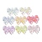 Luminous Rainbow Iridescent Plating Transparent Acrylic Pendants, Glow in the Dark Glitter Pendants, Bowknot, Mixed Color, 24x32.5x7.5mm, Hole: 3mm