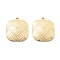 Brass Pendants, Cadmium Free & Nickel Free & Lead Free, Square, Real 18K Gold Plated, 25x21x3mm, Hole: 2mm