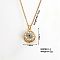 Simple and Versatile Brass Pendant Necklacs, with Rhinestones, Golden, Flower, 15.75 inch(40cm)
