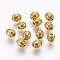 Tibetan Style Alloy Beads, Drum with Flower, Cadmium Free & Lead Free, Antique Golden, 6x6mm, Hole: 2mm