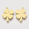 201 Stainless Steel Pendants, Laser Cut Pendants, Clover, Golden, 17x13x1mm, Hole: 1.4mm