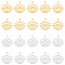 20Pcs 2 Colors 201 Stainless Steel Pendants, Outline Charms, Eye, Mixed Color, 16x15.5x1mm, Hole: 1.4mm, 10pcs/color