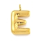 Ion Plating(IP) 304 Stainless Steel Pendants, Letter Charm, Golden, Letter E, 16.5x10x3mm, Hole: 2mm
