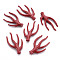 Synthetic Coral Beads, Branch, Dyed, Dark Red, 59.5~60.5x36.5~37.5x8~9.5mm, Hole: 2mm