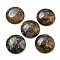 Natural Glaucophane Cabochons, Flat Round, 30x7~8.5mm