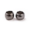 Brass Crimp Beads, Cadmium Free & Nickel Free & Lead Free, Rondelle, Gunmetal, about 2mm in diameter, 1.2mm long, hole: 1.2mm