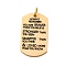 304 Stainless Steel Enamel Pendants, with Jump Ring, Ion Plating(IP), Rectangle with Word Charms, Golden, 35x20x2.5mm, Hole: 5.5mm