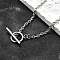 Non-Tarnish 304 Stainless Steel Cable Chain Necklaces, with Toggle Clasps, Stainless Steel Color, 16.9 inch(43cm)