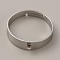 Adjustable 304 Stainless Steel Finger Ring Settings, Loop Ring Base, Stainless Steel Color, US Size 8 1/4(18.3mm), Hole: 1.2mm