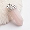 Bullet Brass Gemstone Pointed Pendants, Platinum, Rose Quartz, 44mm, Hole: 5x8mm