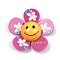 Opaque Printed Acrylic Big Pendants, Flower, Camellia, 50.5x52.5x14.5mm, Hole: 1.8mm