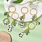 5Pcs Alloy Enamel Keychain, with Iron Findings, Panda & Bamboo, Mixed Color, 6.5~7.55cm, 5pcs/set