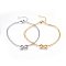 304 Stainless Steel Multi-strand Bracelets, with Rhinestone and Cable Chains, Infinity, Mixed Color, 7-5/8 inch(19.5cm), 1.5mm
