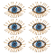 AHANDMAKER 6 Pcs Eye Beaded Patches for Clothes, Blue Evil Eye Sequined Patch Sew on Rhinestone Beaded Applique for Clothes Jackets Jeans Bags