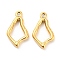 304 Stainless Steel Pendants, Teardrop Charms, Real 18K Gold Plated, 21x12x2.5mm, Hole: 1.8mm