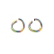 Ion Plating(IP) 304 Stainless Steel Open Jump Rings, Ring, Rainbow Color, 4x0.6mm, 22Gauge, Inner Diameter: 2mm