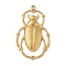 304 Stainless Steel Pendants, Ion Plating(IP), Beetle Charm, Real 18K Gold Plated, 48x28.5x3mm, Hole: 1.5mm and 2mm